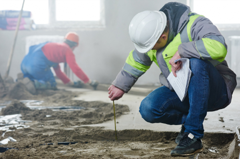 Installing a Concrete Floor and Testing